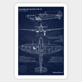 Spitfire Vb Blueprint Sticker